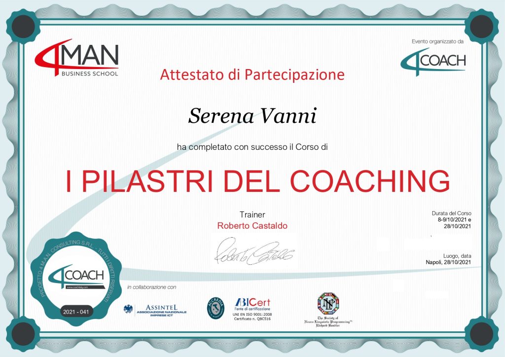 Attestato I Pilastri del Coaching